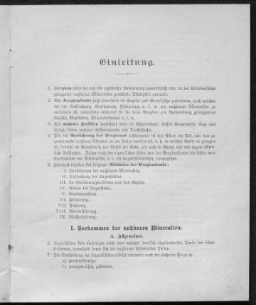 I. Vorkommen der nutzbaren Mineralien.