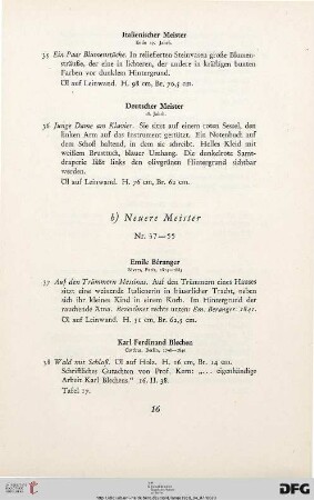 b) Neuere Meister (Nr. 37-55)