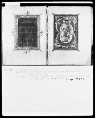 Evangeliar mit Capitulare der Äbtissin Hitda — Majestas domini, Folio 7recto
