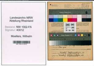 Entnazifizierung Wilhelm Moellers, geb. 20.08.1903 (Baecker)
