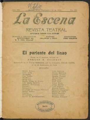 El pariente del finao : farsa en 2 cuadros