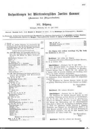 161. Sitzung, Stuttgart, 19.7.1916