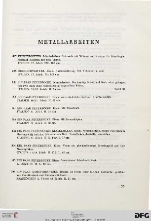 Metallarbeiten (Nr. 387-411)