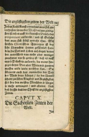 Caput X. Die Sichersten Zeiten der Welt.