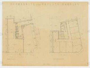 Wohn- und Geschäftshaus Hermannstraße Ecke Paulstraße, Hamburg-Mitte: Grundrisse Ergeschoss und Obergeschosse 1:100