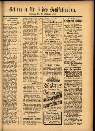 Zweite Ausgabe vom Sonntag, den 24. Februar 1895.