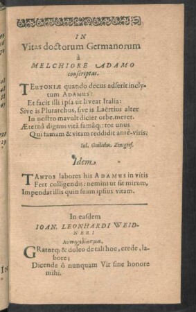 In Vitas doctorum Germanorum ...