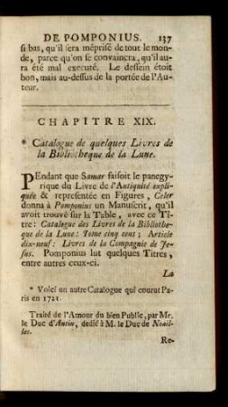 Chapitre XIX. Catalogue de quelques Livres de la Bibliotheque de la Lune.