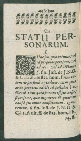 De Statu Personarum.