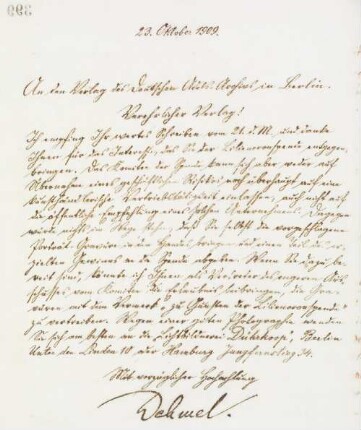Brief an das Deutsche Adels-Archiv