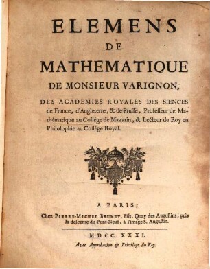 Élémens de Mathématique