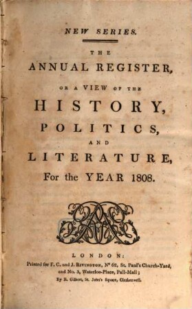 The annual register : world events .... 1808