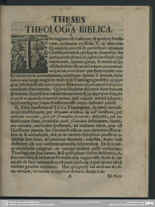 Theses Ex Theologia Biblica
