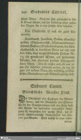 Siebentes Capitel. Bleichsucht. Weisser Fluß