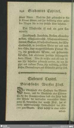 Siebentes Capitel. Bleichsucht. Weisser Fluß