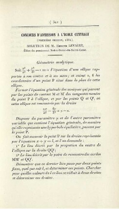 Concours d´admission a l´ecole centrale.