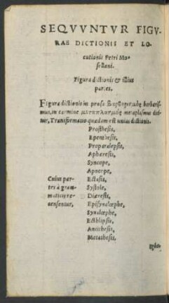 Sequuntur Figurae Dictionis Et Locutionis Petri Mosellani.