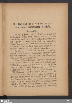 II. Die Untersuchung der in der Papier-Fabrikation verwendeten Rohstoffe