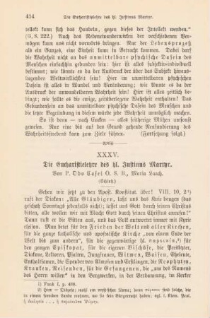 414-436 Die Eucharistielehre des hl. Justinus Martyr : Schluß