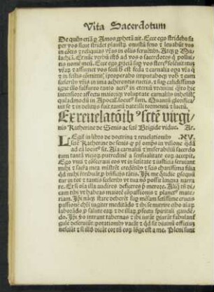 Ex revelationibus sancte virginis Katherine de Senis ac sancte Brigide vidue.