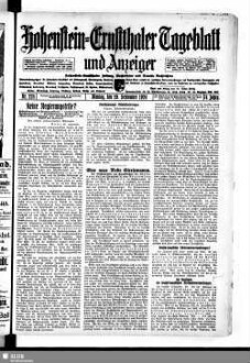 Hohenstein-Ernstthaler Tageblatt und Anzeiger : Hohenstein-Ernstthaler Zeitung, Nachrichten und Neueste Nachrichten ; Generalanzeiger für Hohenstein-Ernstthal mit Hüttengrund, Oberlungwitz, Gersdorf, Hermsdorf, Bernsdorf, ...