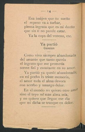 Ya partió : Canción