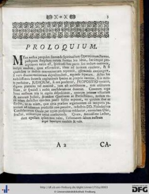 Proloquium.