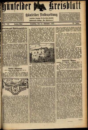 Zweite Ausgabe vom Samstag, den 12. November 1927.
