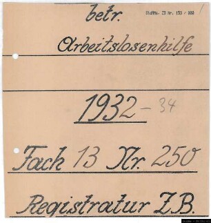 Arbeitslosenhilfe.