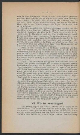 VII. Wie ist anzufangen?