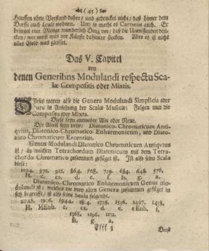 Das V. Capitel von denen Generibns Modulandi respectu Scalae Compositis oder Mixtis.