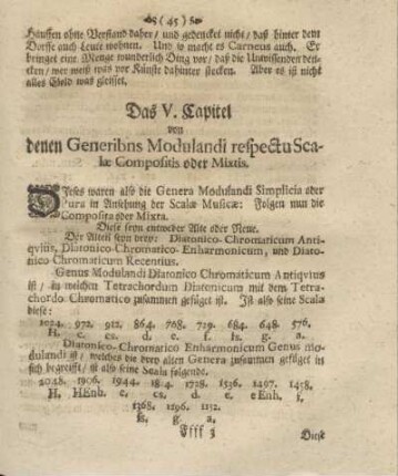 Das V. Capitel von denen Generibns Modulandi respectu Scalae Compositis oder Mixtis.