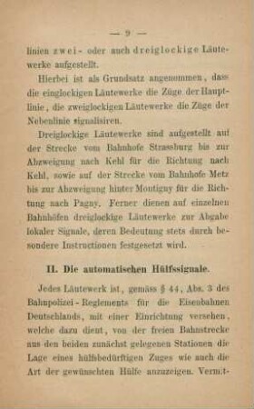 II. Die automatischen Hülfssignale