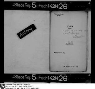 Streitsache der Verdener Landstände und Gutsherren gegen den Verdener Amtmann Johann Pfeil wegen eines ihm zur Verwahrung zugestellten Reverses