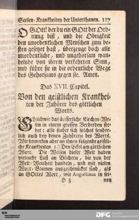 Das XVII. Capitel. Von den geistlichen Krankheiten der Zuhörer des göttlichen Worts.