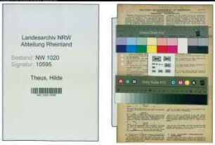 Entnazifizierung Hilde Theus , geb. 02.03.1910 (Lehrerin)