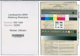 Entnazifizierung Wilhelm Werber , geb. 08.07.1902 (Beamter)