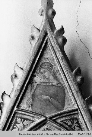 Polyptychon : Heiliger Apollinaris, darüber eine Heilige mit Dolch