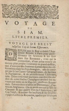Livre premier. Voyage de Brest iusqu'au Cap de Bonne Esperance