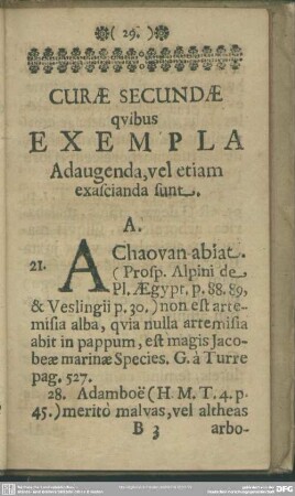 Curae Secundae quibus Exempla Adaugenda, vel etiam exascianda sunt