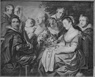 Verlobungsbild des Malers mit der Familie seines Schwiegervaters