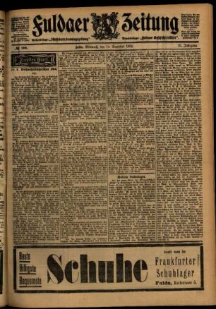 Zweite Ausgabe vom Mittwoch, den 14. Dezember 1904.