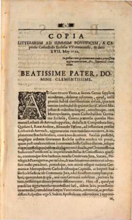 Deductio iuris et facti in causa Reverendissimi Capituli Cathedralis Ecclesiae Wormatiensis contra D. Hermannum Lotharium ab Auwach