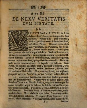 Diss. inaug. theol. de nexu veritatis cum pietate