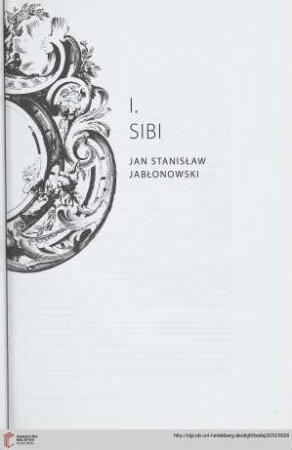 I. Sibi: Jan Stanisław Jabłonowski