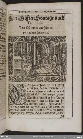 Am Eilfften Sontage nach Trinitatis. Vom Phariseer und Zölner. Evangelium Luc. 18. v. 9