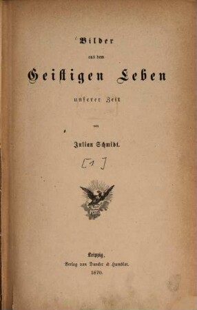 Bilder aus dem geistigen Leben unserer Zeit, [1]
