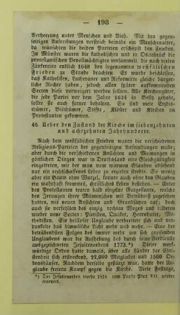 46. Ueber den Zustand der Kirche im siebenzehnten und achtzehnten Jahrhunderte
