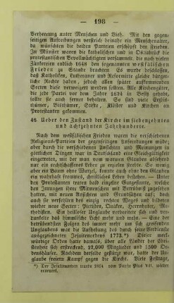 46. Ueber den Zustand der Kirche im siebenzehnten und achtzehnten Jahrhunderte