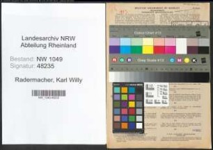 Entnazifizierung Karl Willy Radermacher , geb. 30.08.1900 (Ingenieur)